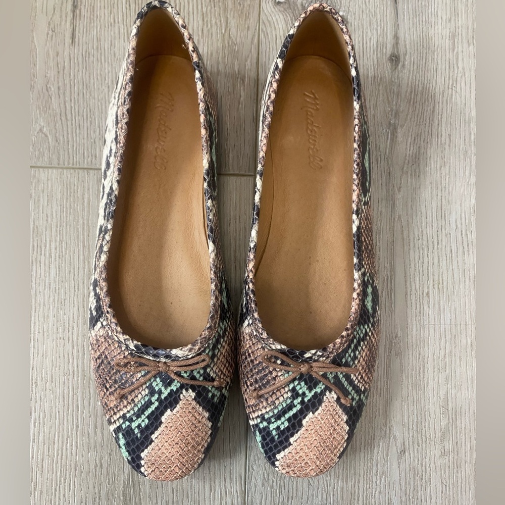 Madewell “The Adele Ballet Flat” in Snake Embossed Leather